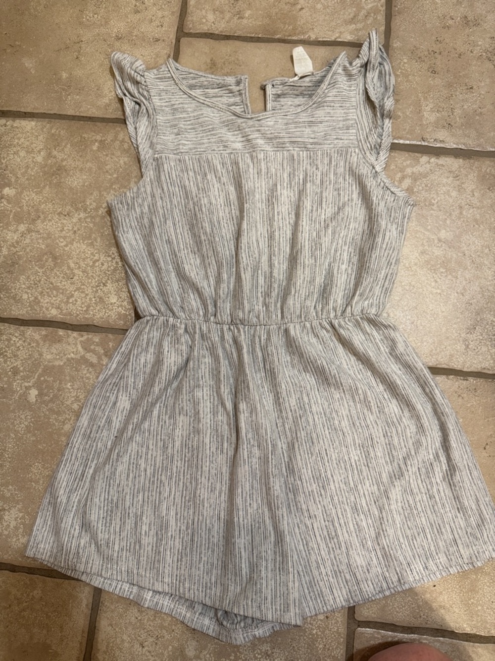 Caution To The Wind Light Gray Heathered Romper